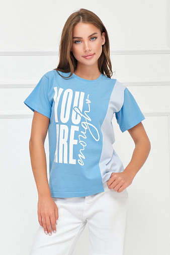 Футболка женская Рефлекс голубой/св.голубой