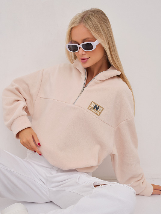 Толстовка жен. Тренд флис св.бежевый