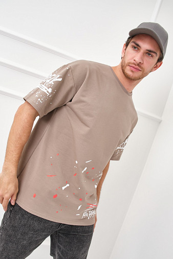 Футболка мужская Дорс футер бежевый