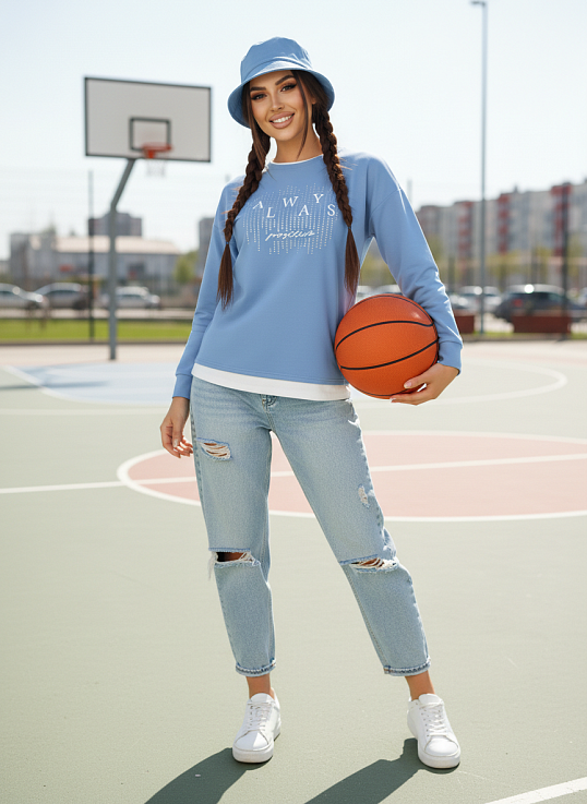 Свитшот женский Кетти голубой