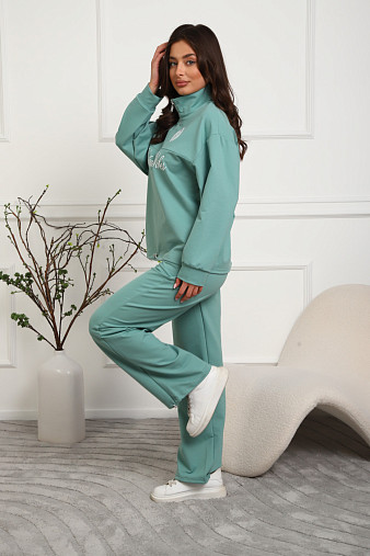 Костюм женский Верона однотонный св.изумруд