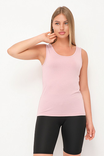 Майка вискозная однотонная пудра