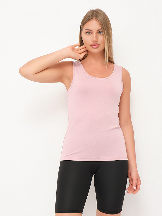 Майка вискозная однотонная пудра