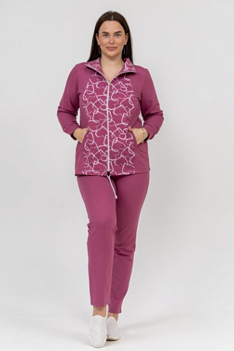 Костюм Теплый вечер брусника/сердца