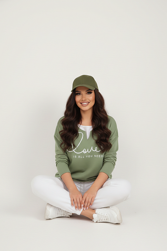 Свитшот женский Шрифт фисташка