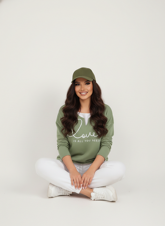 Свитшот женский Шрифт фисташка