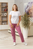 Брюки женские с печатью-2 без манжет лиловый