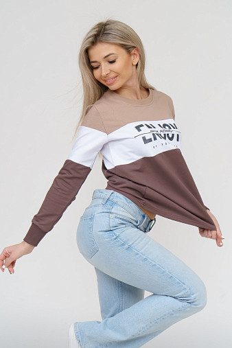 Толстовка женская Триада беж/шоколад