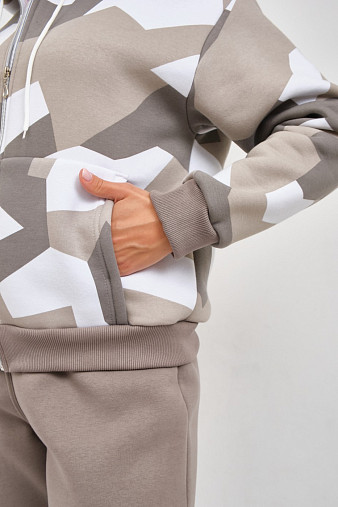 Костюм женский Дюна набивка начёс олива