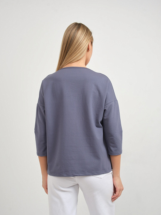 Свитшот женский Шрифт т.серый