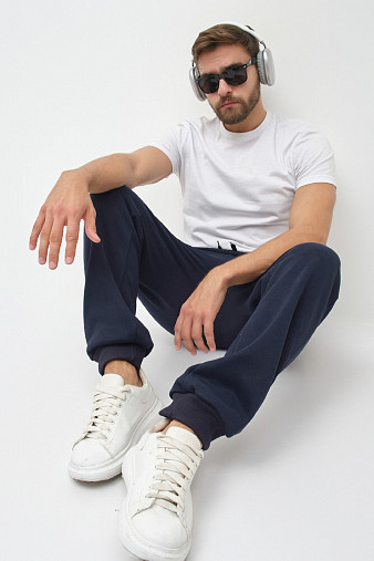 Брюки мужские теплые синий