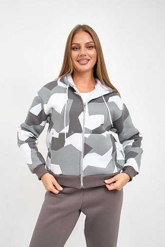 Костюм женский Дюна набивка начёс серый