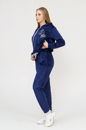 Костюм Уют велюр синий