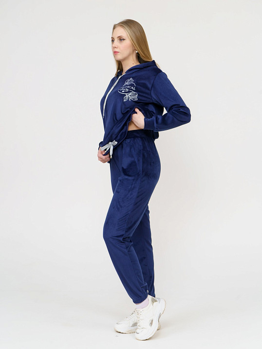 Костюм Уют велюр синий