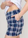 Шорты женские Дачник синий/клетка