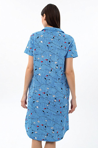 Халат Анна джинс/полоса