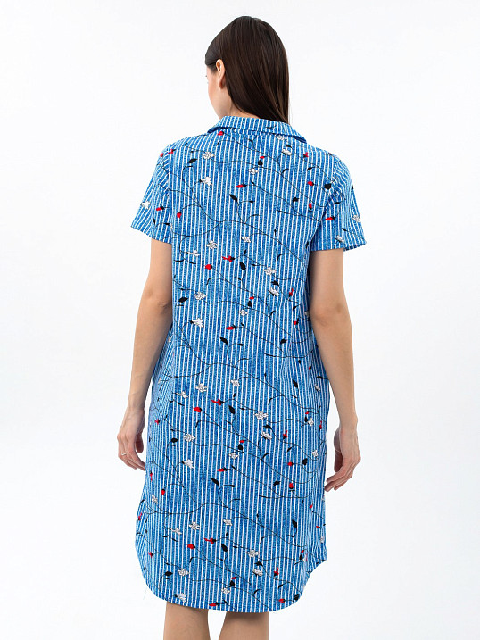 Халат Анна джинс/полоса