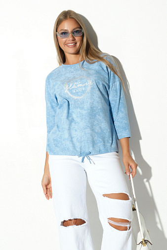 Лонгслив жен. Гламур варенка голубой