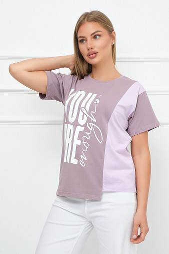 Футболка женская Рефлекс корица/лаванда