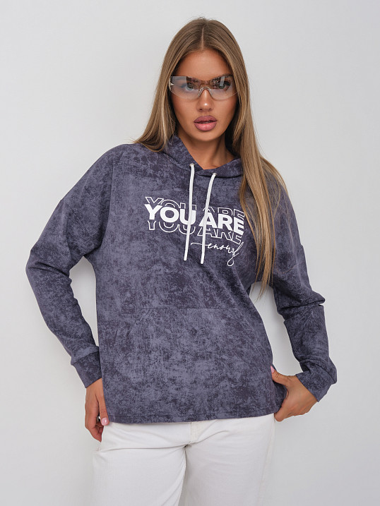 Толстовка женская Винтаж серый