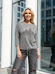 Джемпер женский Мегаполис 3/4 рукав серый