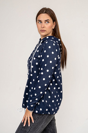 Толстовка женская Мираж футер т.синий/горох