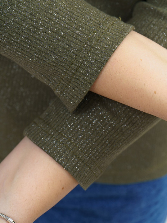 Джемпер женский Флирт рукав 3/4 хаки