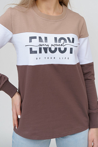 Толстовка женская Триада беж/шоколад