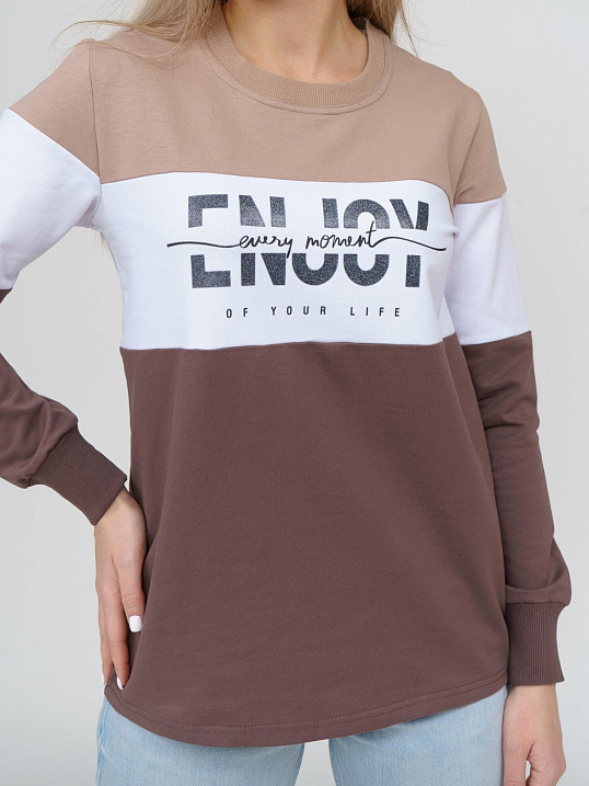 Толстовка женская Триада беж/шоколад