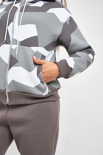 Костюм женский Дюна набивка начёс серый