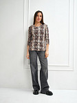 Лонгслив Флирт коричневый/питон