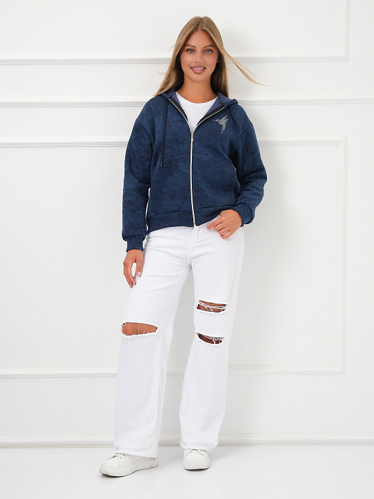 Толстовка женская Дюна начёс индиго