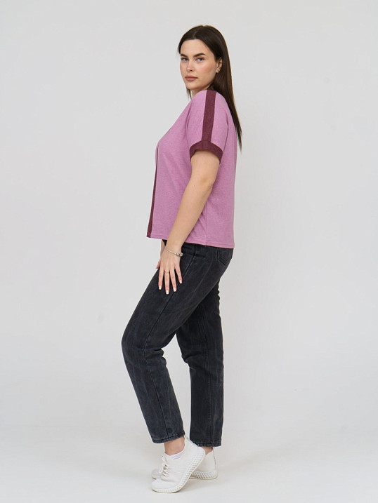 Футболка женская Моника розовый/меланж