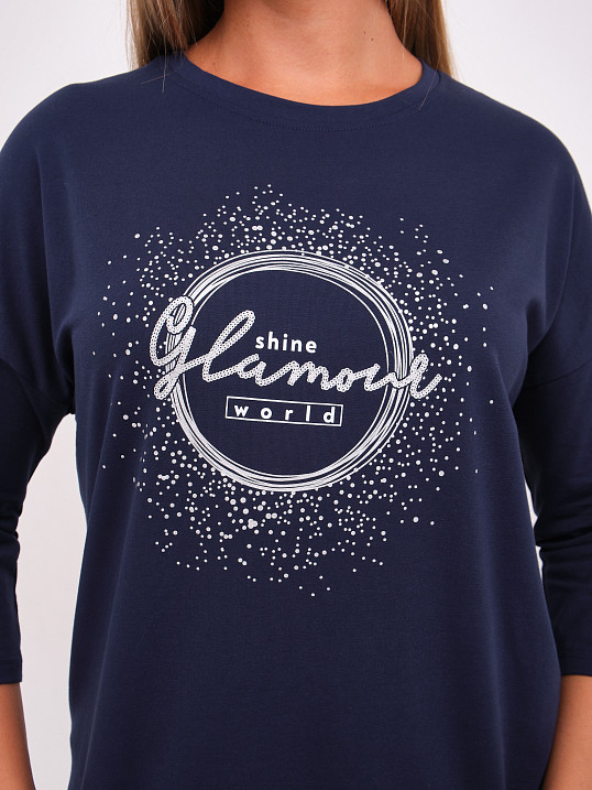 Лонгслив жен. Гламур индиго