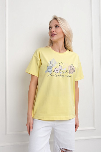 Футболка женская Смайл лимон