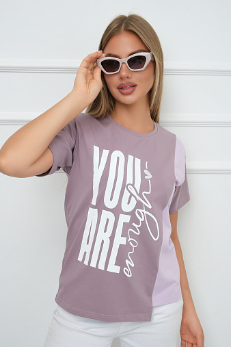 Футболка женская Рефлекс корица/лаванда