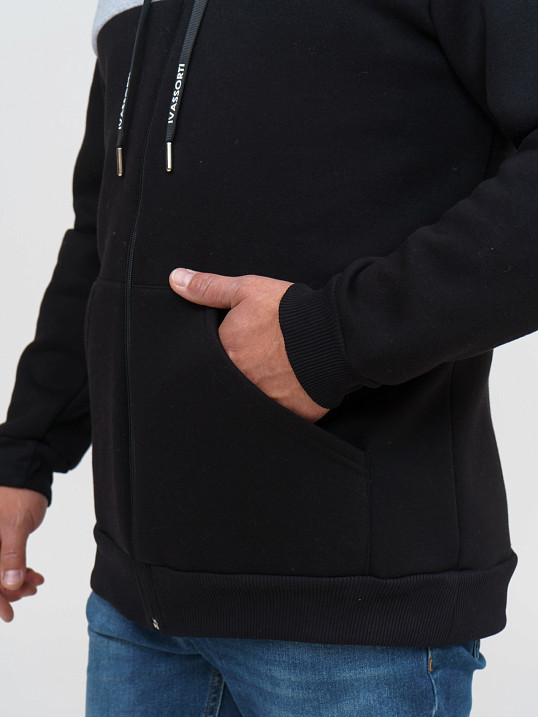 Толстовка мужская Фаворит черная 3-х нитка начес
