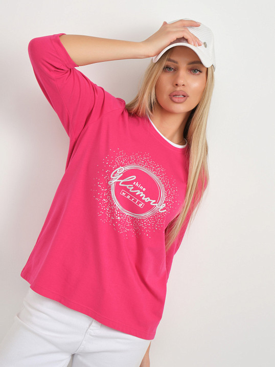 Лонгслив женский Магия фуксия