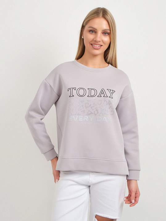 Свитшот женский Лео серый