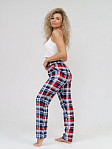 Брюки Силуэт сине-красный/клетка