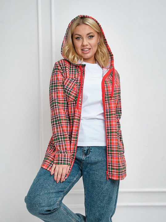 Рубашка Азарт-2 набивная красный/клетка