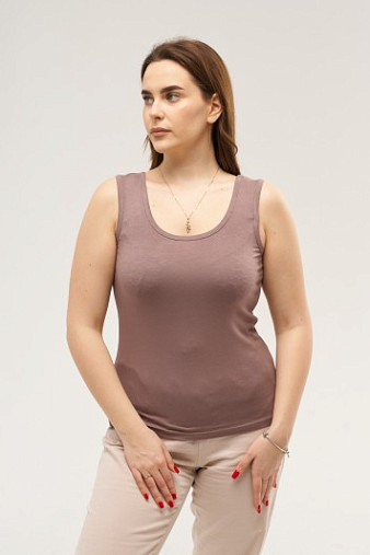 Майка вискозная однотонная шоколад