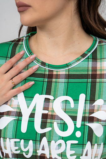 Туника Волшебство мята/клетка