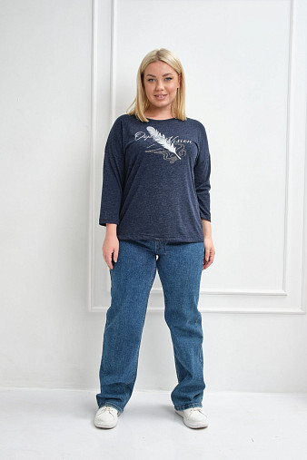 Лонгслив женский Шармэль синий