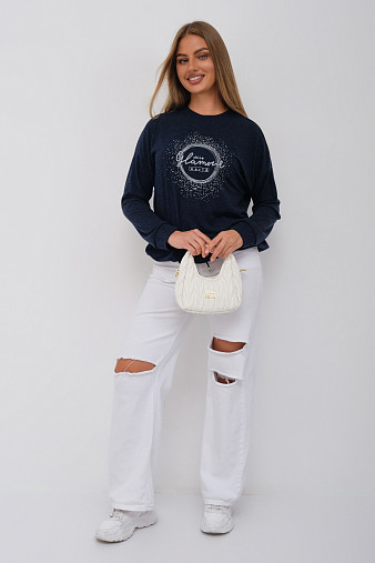 Джемпер жен. Гламур ангора синий