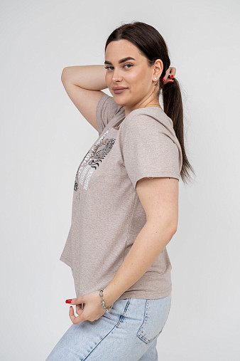 Футболка женская Сафари-1 бежевый/меланж