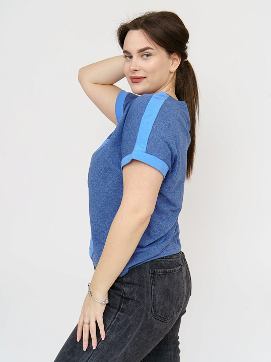 Футболка женская Моника индиго/меланж