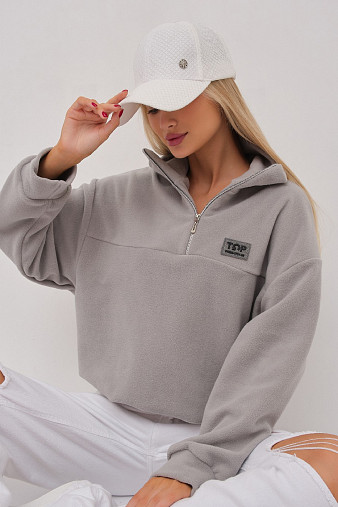 Толстовка жен. Тренд флис св.серый