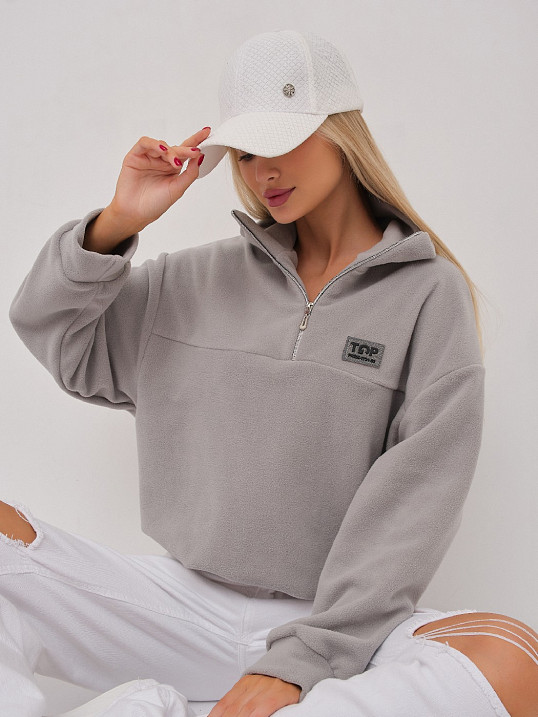 Толстовка жен. Тренд флис св.серый