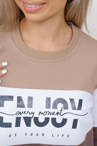 Толстовка женская Триада беж/шоколад